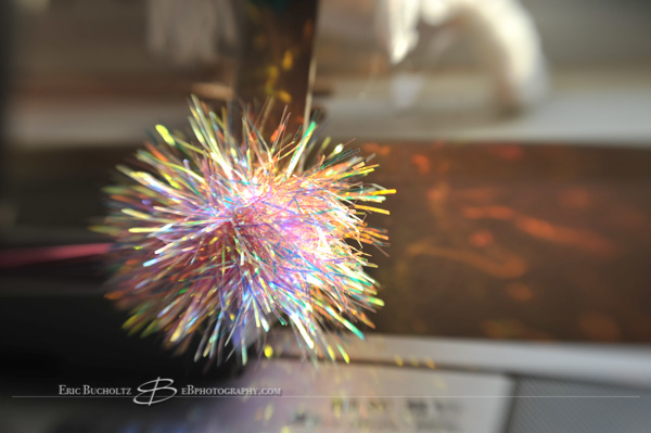 Lensbaby tilt shift manual focus lens image, sparkly thing catching the sunlight